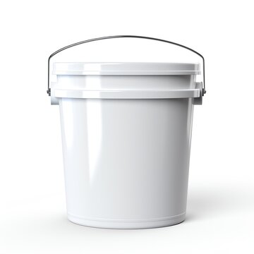 a white bucket with a handle