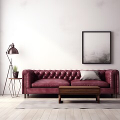 a red couch in a room