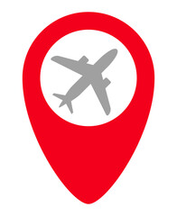 飛行機とマップピン