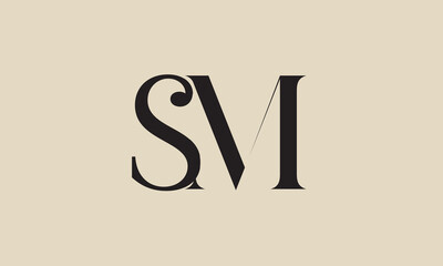 SM, MS, S, M abstract letters logo monogram - obrazy, fototapety, plakaty