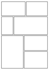 Manga storyboard layout A4 template for rapidly create papers and comic book style page 19