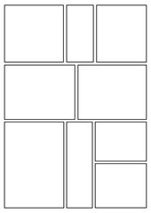 Manga storyboard layout A4 template for rapidly create papers and comic book style page 23