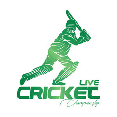 Cricket player, Playing cricket logo design vector. Icon Symbol. Template Illustration