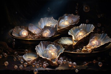 Luminous Pearl Oysters - Generative AI