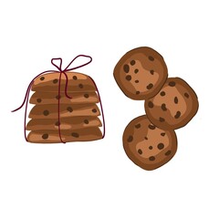 Illustration with cute and tasty cookies.