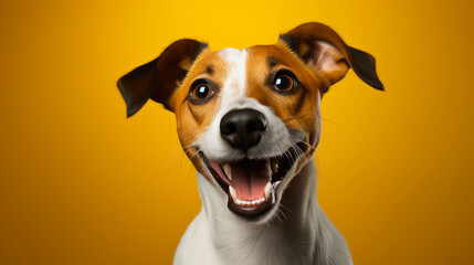 Cheerful Jack Russell Terrier Grinning with Delight