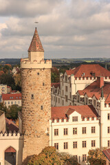 Bautzener Ausblick; Blick vom Reichenturm zum Wendenturm und Semperbau (Finanzamt)