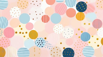 Pois multicolores et dor&eacute;s, terrazzo, doodle, tampons et superpositions num&eacute;riques florales, ray&eacute;, palette de couleurs audacieuses, embl&eacute;matique, g&eacute;om&eacute;trique. IA g&eacute;n&eacute;rative, IA