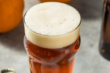 Boozy Refreshing Cold Pumpkin Ale Craft Beer