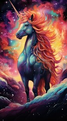 Obraz na płótnie Canvas Cute Rainbow Colors Unicorn Artwork