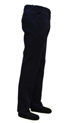 mannequin wearing blue men's cotton trousers on isolated background