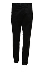 mannequin wearing black men's cotton trousers on isolated background.  