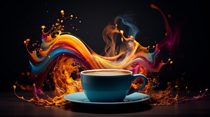 Cup of coffee filled with creativity