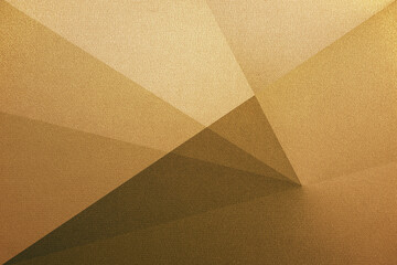 Golden light pale brown orange yellow peach beige abstract background. Geometric pattern shape. Line triangle polygon angle fold. Color gradient. Shadow. Matte. 3d effect. Rough grain grungy. Design.