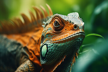 close up of iguana, generative ai