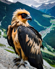 Colorful eagle in the Alps