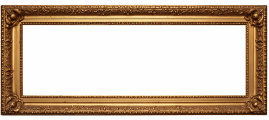 gold frame isolated on white background 