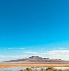 landscape with blue sky
