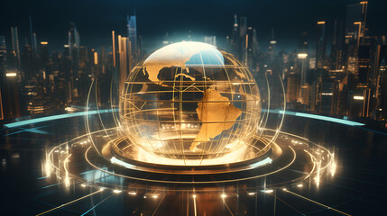 Fototapeta premium Technology style earth PPT background poster wallpaper web page