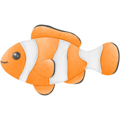 Orange clown fish with white stripes