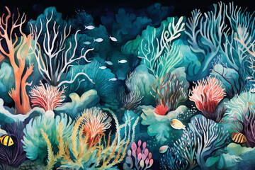 Fototapeta na wymiar tropical coral reef, generative ai