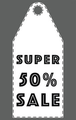 Black Friday. Linear text illustration of "super sale" on sales coupons. Sale coupon design template. Vector set of isolated blank coupons for Black Friday sale.