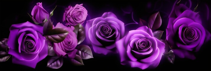 bouquet of purple roses. Generative AI.