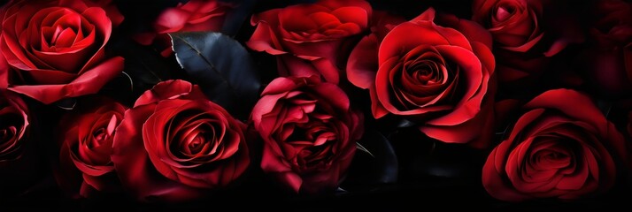 red roses background. Generative AI.
