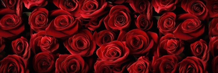 red roses background. Generative AI.