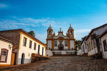 Tiradentes Historic baroque city, Minas Gerais, Brazil - obrazy, fototapety, plakaty