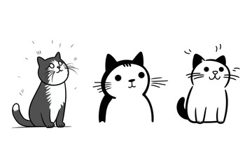 sketches of a simple animated cat character