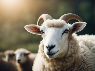 Obraz premium portrait of sheep in the countryside 