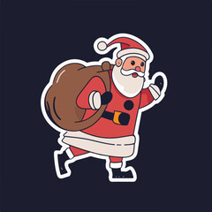 Santa Claus sticker vector illustration