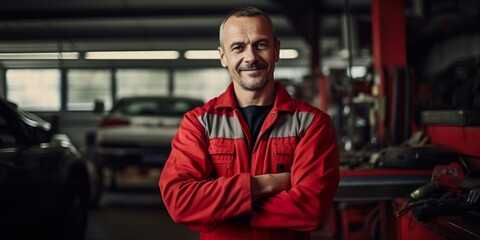 KFZ-Mechaniker in der Werkstatt, Portrait