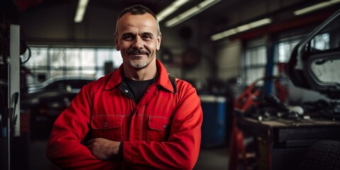 KFZ-Mechaniker in der Werkstatt, Portrait