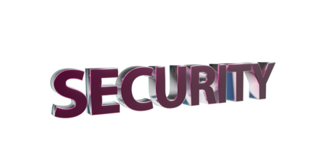 Security Sicherheit rote plakative 3D-Schrift, Vertrauen, Schutz, Vorsorge, Gefahrenabwehr, Risikomanagement, Prävention, Sicherheitsmaßnahmen, Datenschutz,  Cybersecurity, Rendering, Freisteller
