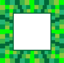 Fototapeta premium Vector square frame in the form of green squares on a white background