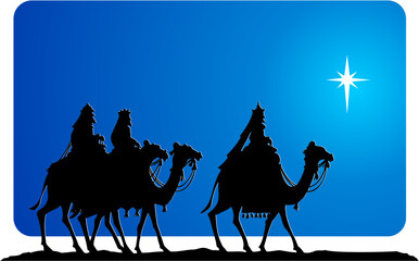 The three Kings from the East follow the star. 