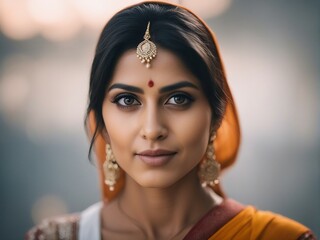 portrait of an Indian woman in traditional clothing
