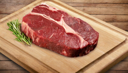 Fototapeta premium Meat put on a wooden board