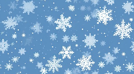 a lot of snow flakes on a blue background with white snow flakes on the bottom of the flakes. generative ai