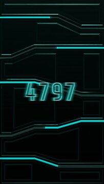 7k Vertical video counter in the style of Cyberpunk and Sci-Fi. Celebration vertical video introduction for the reaching 7000 subscribers followers or likes. 