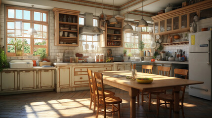 Traditional farmhouse style interior kitchen