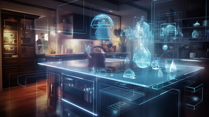 Smart home kitchen island. 