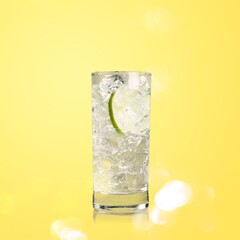 Lime mint fresh cold lemonade with ice