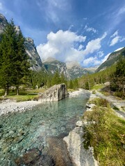 river in the mountains, Val di Mello, italy 