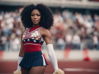 portrait of a beautiful afro American cheerleader
