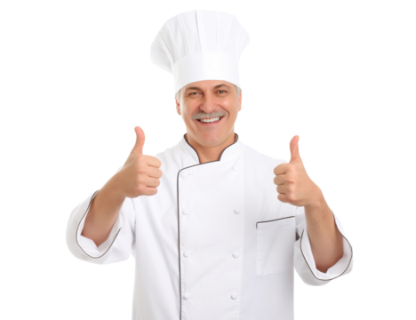 Smiling chief cook portrait, cut out