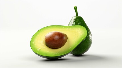 avocado isolated on white