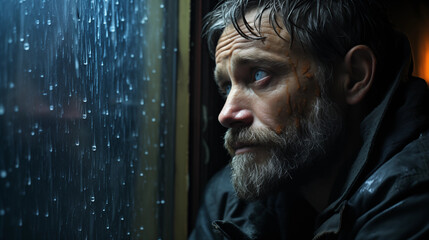 A forlorn person sitting by a rainy window on "Blue Monday"